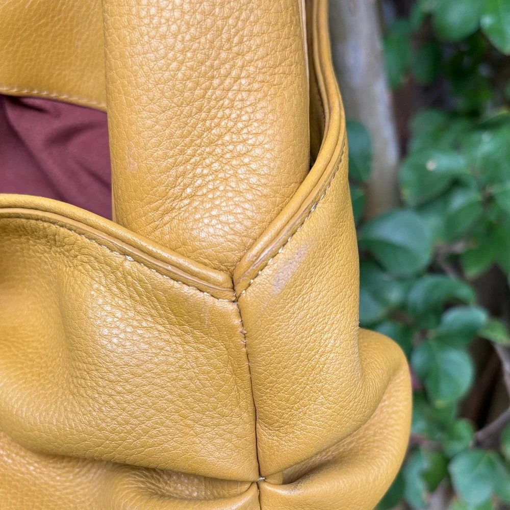 Tre Vero Mustard Leather Hobo Bag